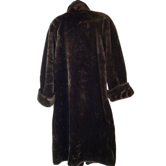 VTG 90s Donnybrook Faux Fur Plush Coat Cozy Teddy Bear Midi Length L RC10152 - Picture 3 of 11